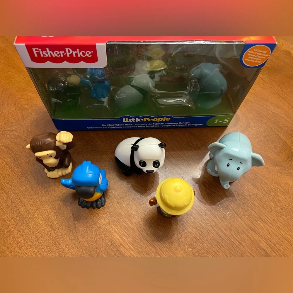 Fisher-Price Little People Go Wild Jungle Adventure 5 piece safari animals NWB - Picture 3 of 10